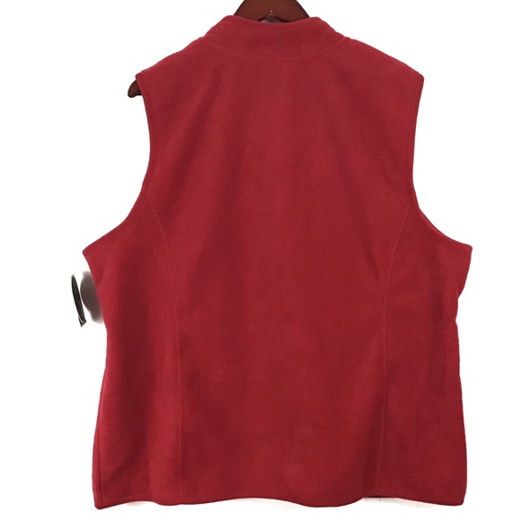 NWT! Karen Scott Macy's Plus 1X 3X Fleece Vest Red - Picture 4 of 4